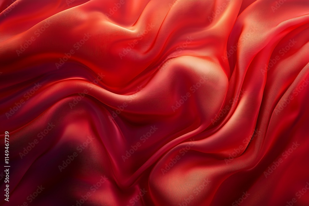 Obraz premium Abstract Draped Red Fabric Texture Background.