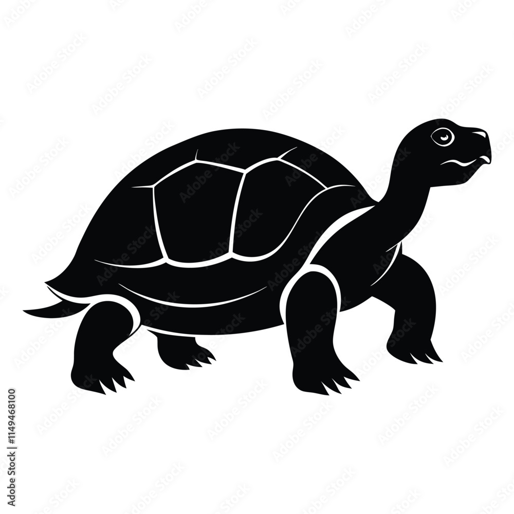 Fototapeta premium tortoise vector silhouette on white background