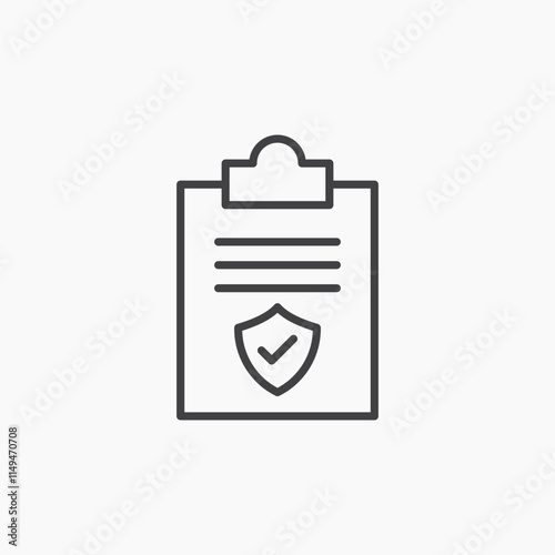 Contract coverage thin outlined vector icon.