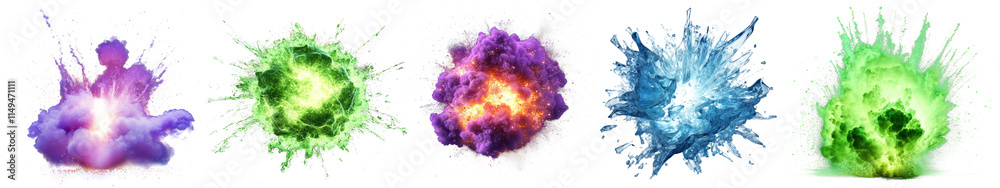 PNG Bomb explosion, element set on transparent background PNG Bomb explosion, element set on transparent background