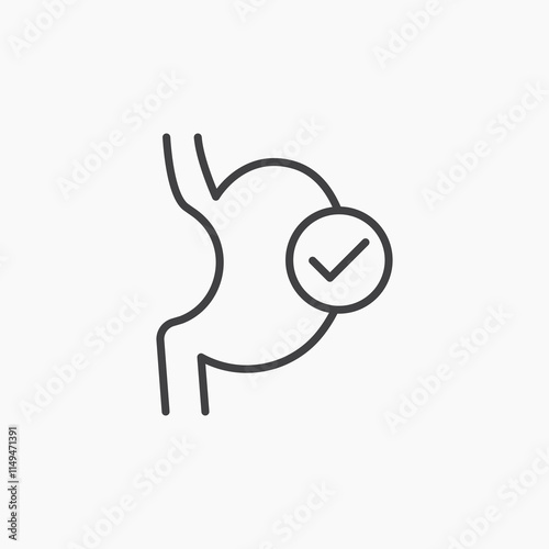 Good digestion thin outlined vector icon.