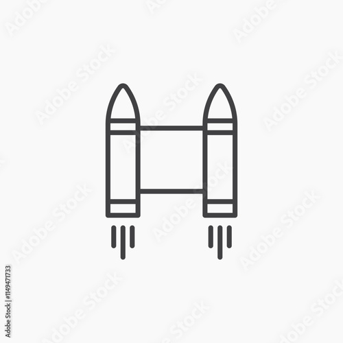 Jetpack thin outlined vector icon.