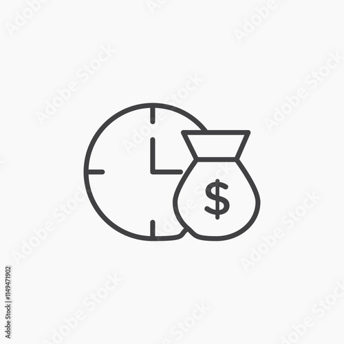 Long term investment thin outlined vector icon.