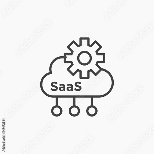 SaaS thin outlined vector icon.