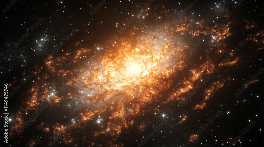 Iridescent Galaxy with Swirling Stars and Nebulas Iridescent Galaxy with Swirling Stars and Nebulas