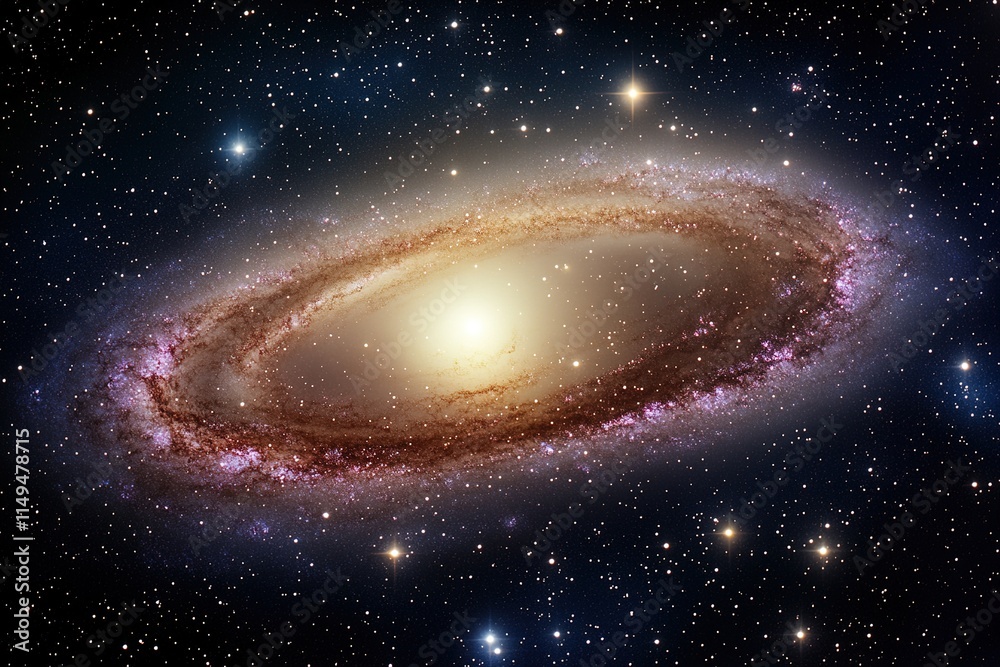 Naklejka premium stunning photograph of andromeda galaxy captured in deep space