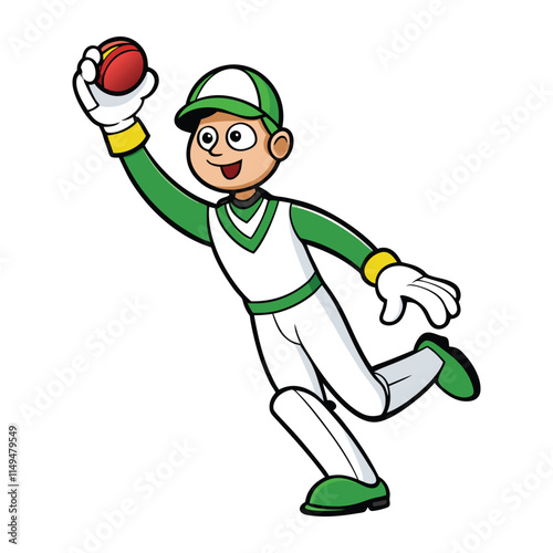 wicket keeper making a catch on white background