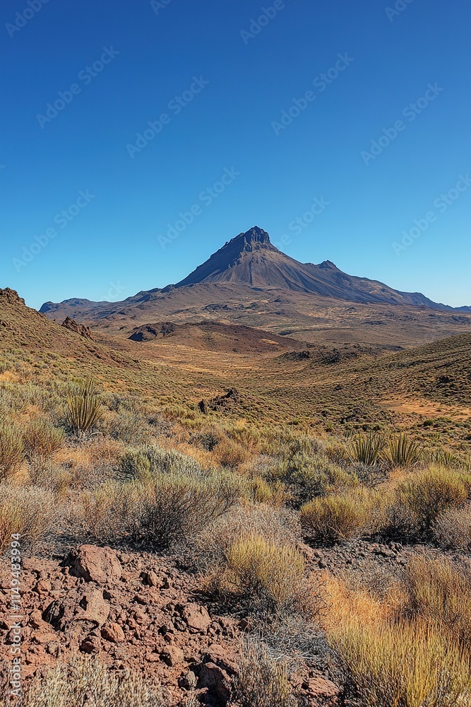 panoramic shot of rugged mountain terrain with clear blue skies and minimal vegetation great image for landscape or panoramic shot of rugged mountain terrain with clear blue skies and minimal vegetation great image for landscape or