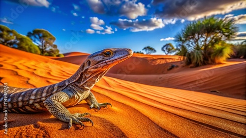 Panoramic View of Sand Goanna in New South Wales, Australia's Outback photo