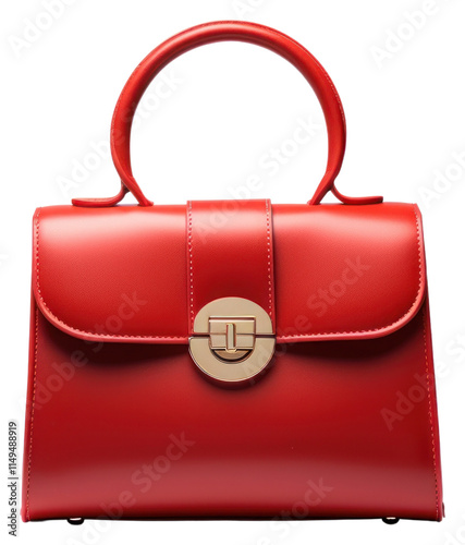 PNG  Handbag leather purse red.
