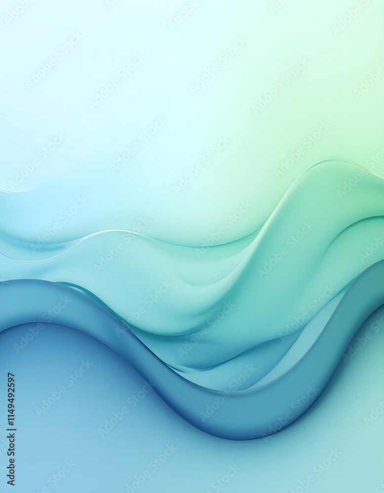Fototapeta premium Blue gradient soft wavy vector 