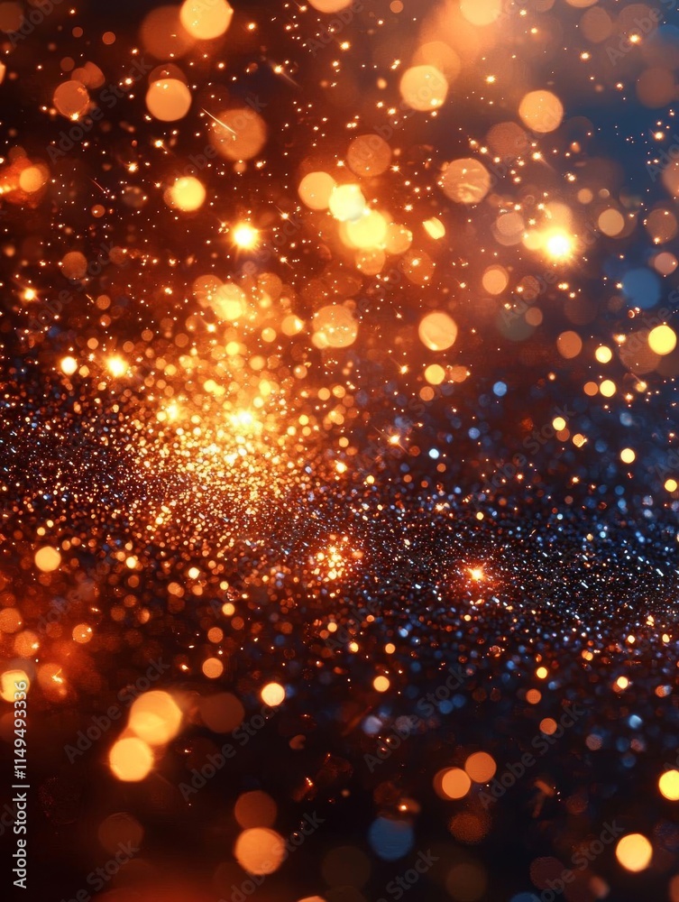 Golden Lights, Sparkle, and Shimmer: A Festive Abstract Background Golden Lights, Sparkle, and Shimmer: A Festive Abstract Background