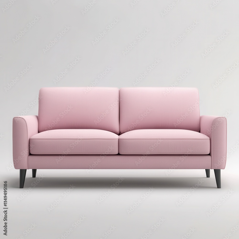Fototapeta premium Stylish Pink Sofa for Modern Living Room Interior Design