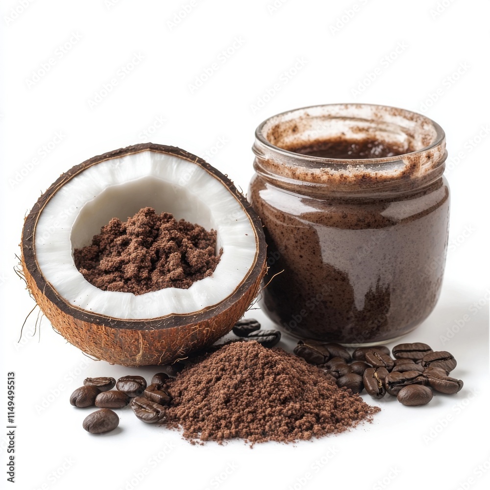 Coconut and Coffee Body Scrub A rustic setup Coconut and Coffee Body Scrub A rustic setup