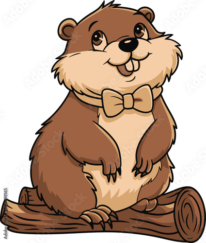 Happy Cartoon Groundhog