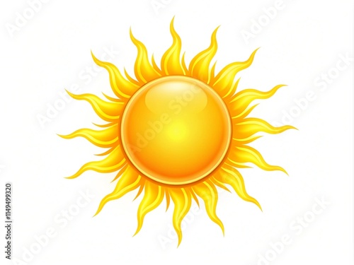 Sun Vector Illustration Isolated On White Background