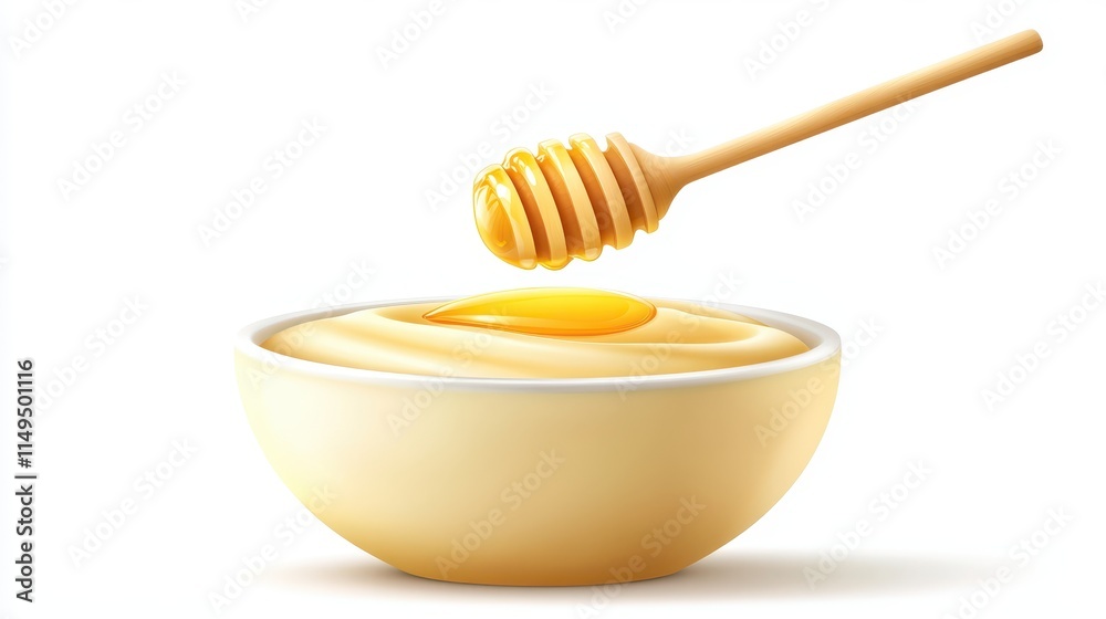 Golden honey dripping and flowing, a sweet viscous natural treat Golden honey dripping and flowing, a sweet viscous natural treat