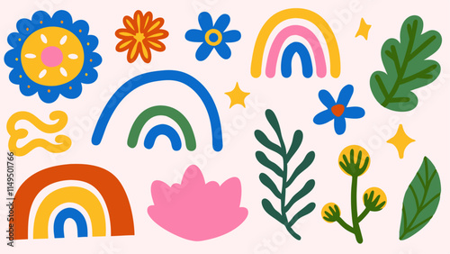 Tropical Flowers and Jungle Leaves Design