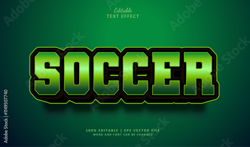 Soccer Editable Text Effect Style 3d Sport