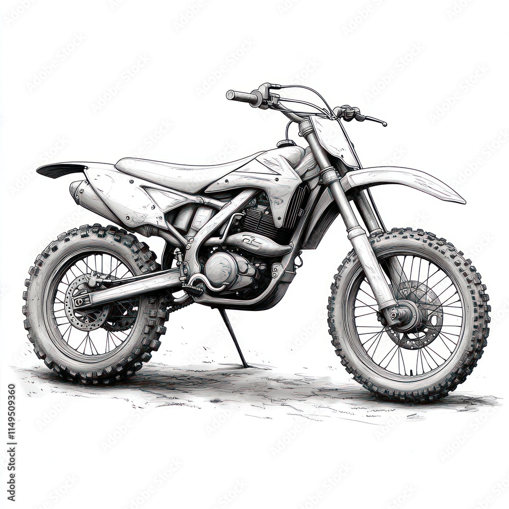 Obraz premium A Detailed Sketch of a Motocross Dirt Bike