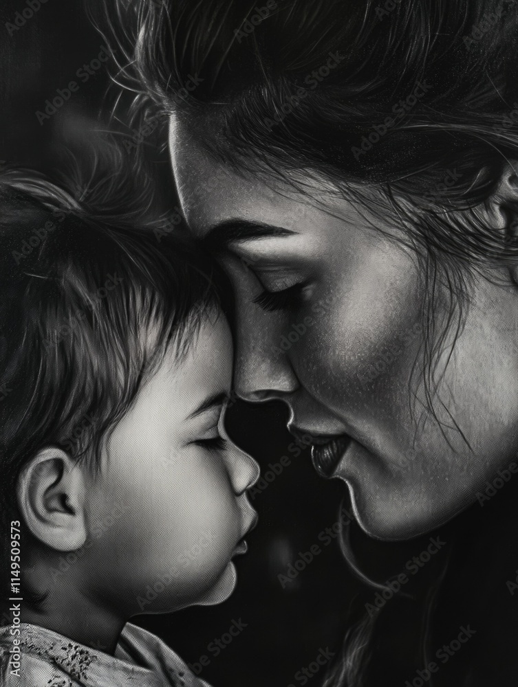 Fototapeta premium Mother and Baby Bonding Moment