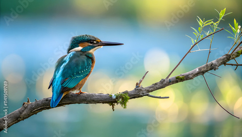 kingfisher on branch in the jungle
