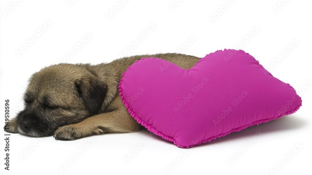 dog sleeping o heart-shaped pillow dog sleeping o heart-shaped pillow