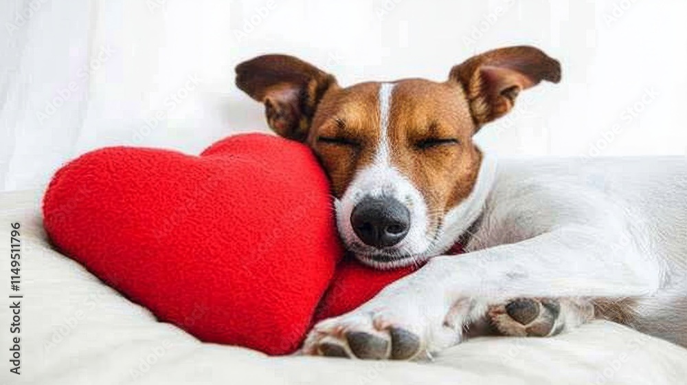 dog sleeping o heart-shaped pillow dog sleeping o heart-shaped pillow