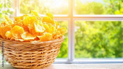 Bright kitchen photography the process of making healthy crispy orange chips photo