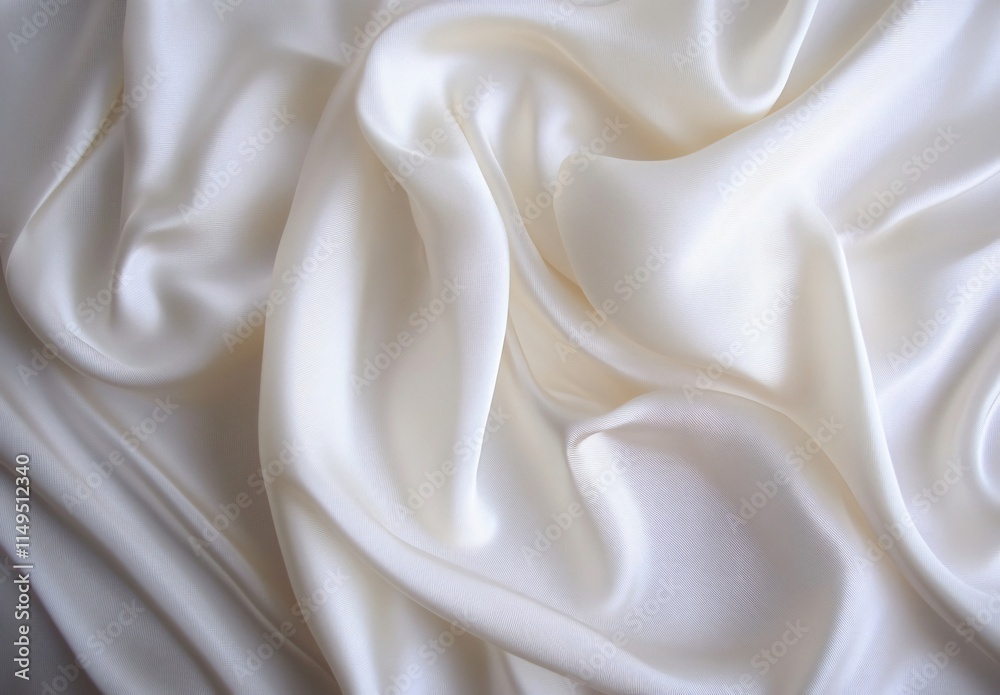 Obraz premium Elegant Creamy White Satin Fabric Drape Texture Background