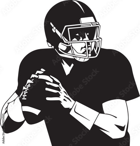 Vector illustration of an American football player