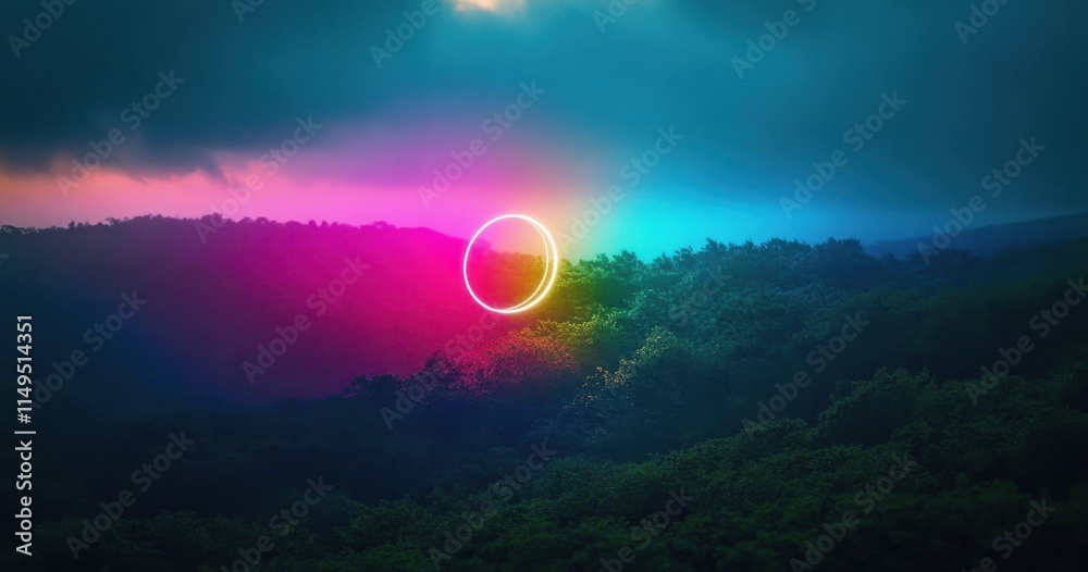 Fototapeta premium The juxtaposition of clouds and vibrant colors creates an abstract scene. 