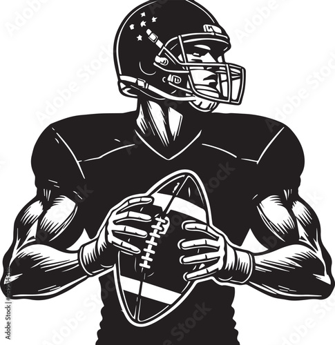 Vector illustration of an American football player