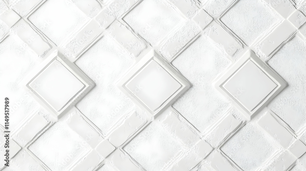 Fototapeta premium White 3D Diamond Pattern Background Illustration