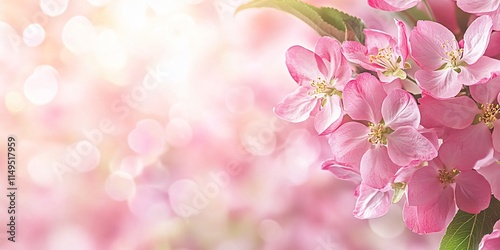 Stunning Pink Apple Blossoms Spring Floral Background