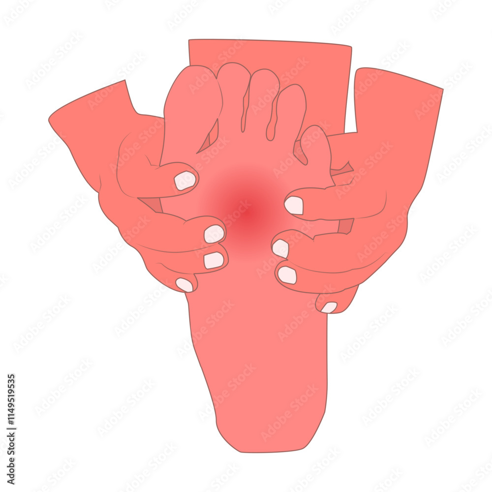 Obraz premium illustration of pain in the sole of the foot, Ideal for use in health and fitness content, medical brochures, orthopedic advertisements, physiotherapy guides, or educational materials