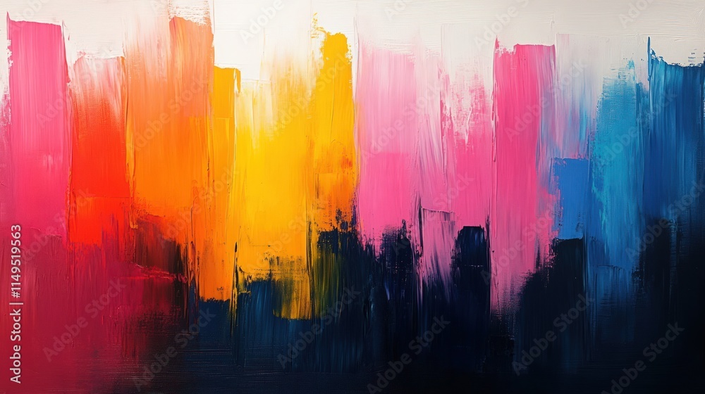 Obraz premium Abstract colorful painting, vibrant brushstrokes.