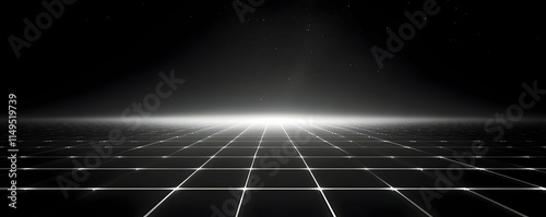 Dark Grid 3D Abstract Background