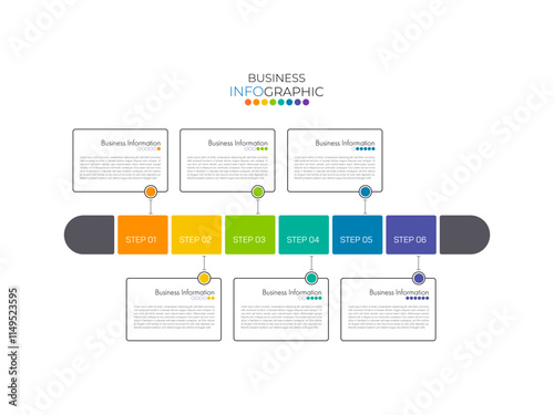 "Minimal infographic can be used for workflow layout, diagram, number options, web design. Infographic business concept with 6 option, parts, steps or processes. Abstract background.	"