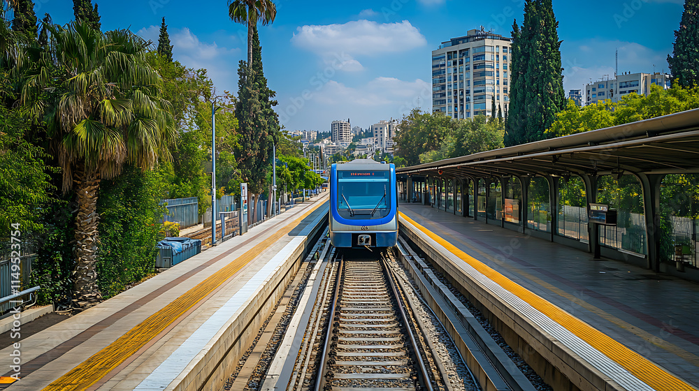 Obraz premium Traveling by train, the prosperity, the beauty of convenient and fast travel