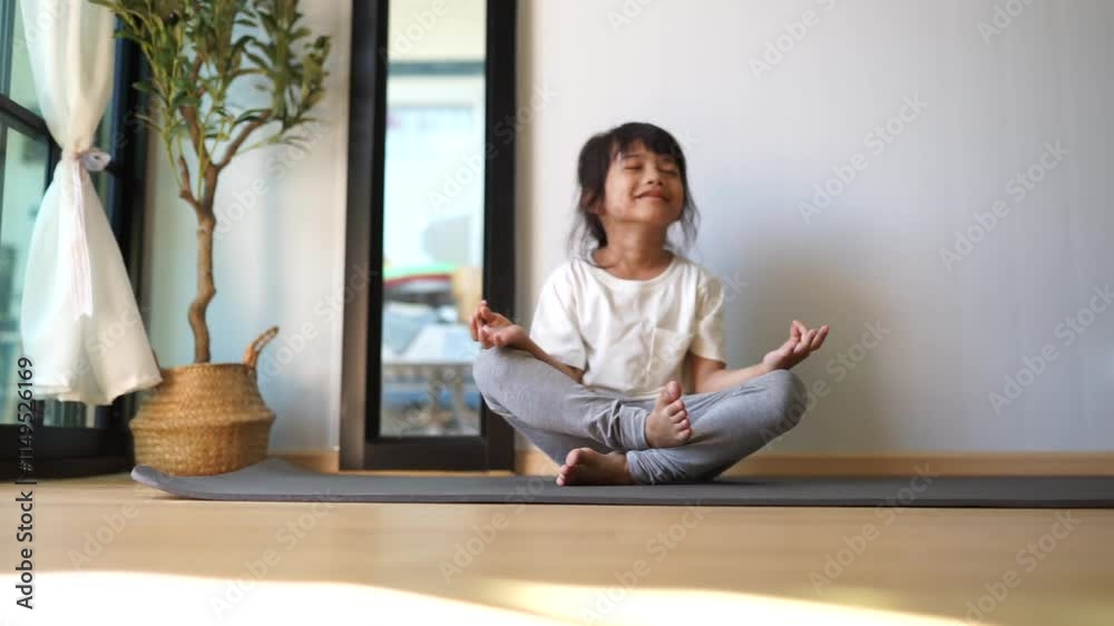Sits on yoga mat. Woman with sportive slim body type in underwear that is in the studio
Sits on yoga mat. Woman with sportive slim body type in underwear that is in the studio