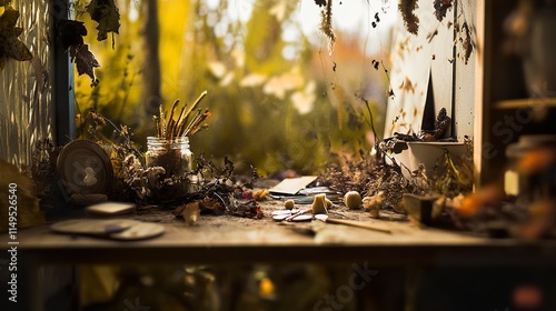 Autumn Painting Studio: A Still Life of Rustic Charm photo