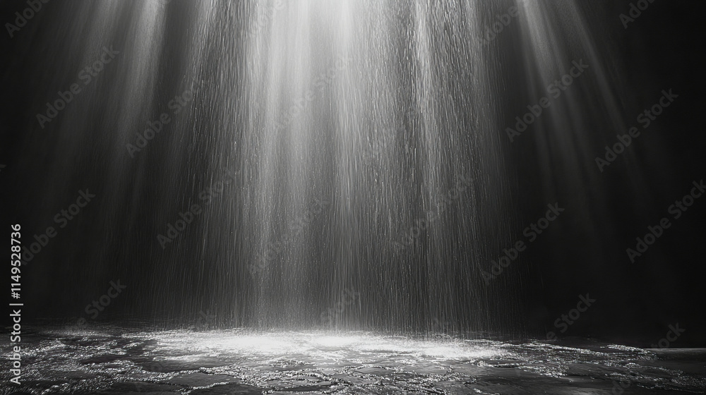 Enchanting waterfall cascade illuminated at night Enchanting waterfall cascade illuminated at night