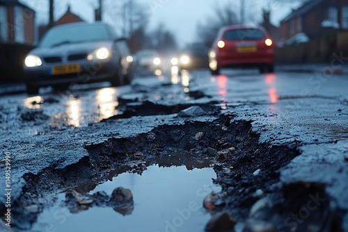 potholed road