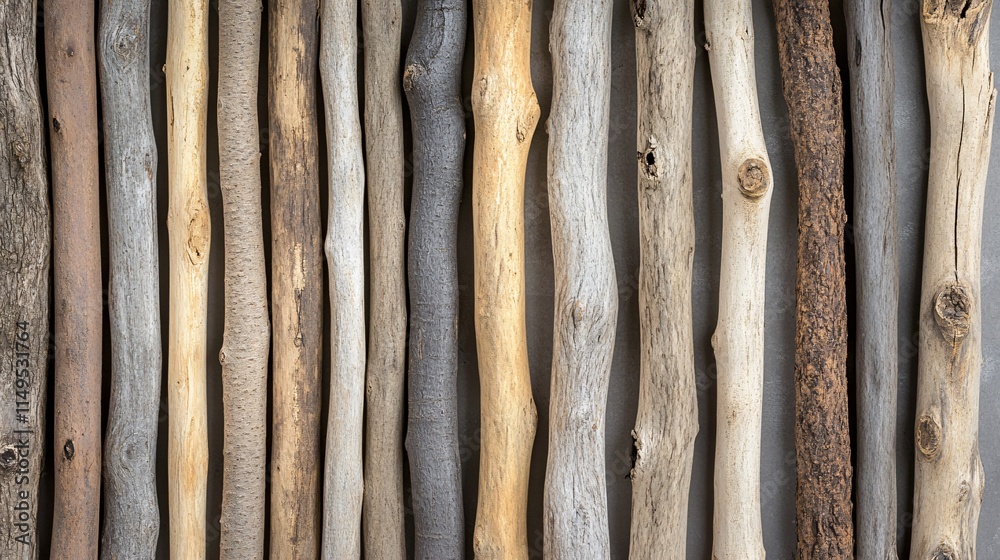 Natural Wooden Sticks Background Texture Grey, Brown, Beige Natural Wooden Sticks Background Texture Grey, Brown, Beige