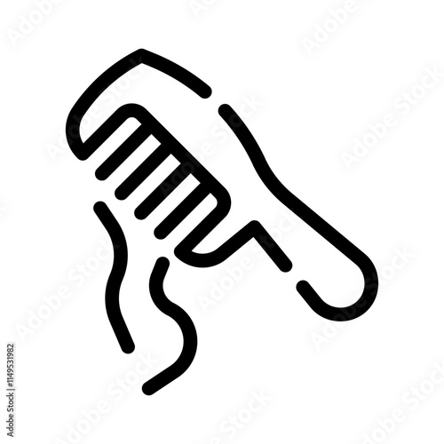 hair comb line icon