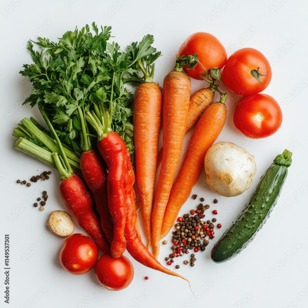 An assortment of fresh vegetables on a white background png An assortment of fresh vegetables on a white background png