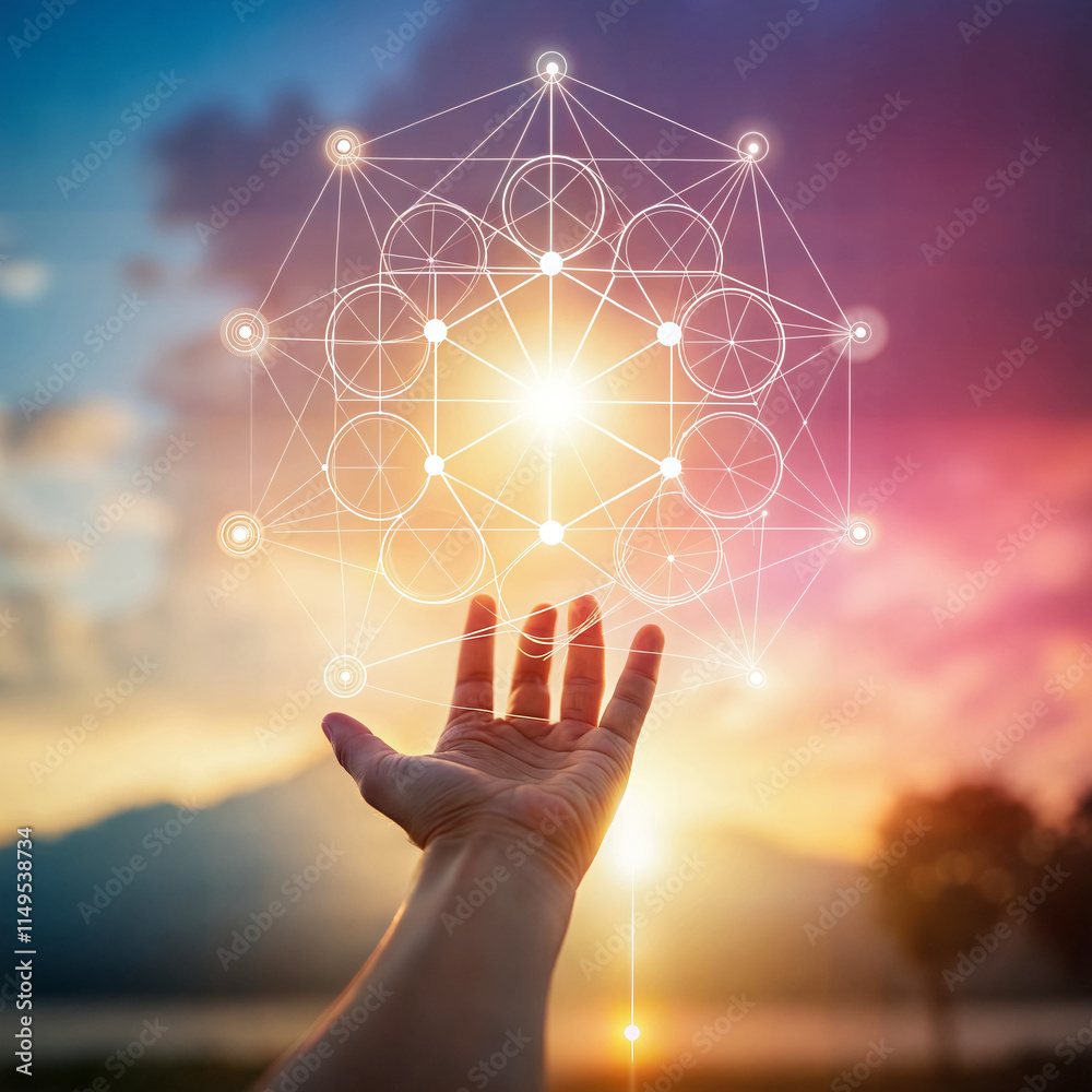 Secrets of the universe, frequency vibration and energy flow, tapping into unknown, science background, unconscious mind