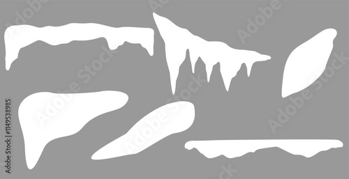 Snow shapes in different editable styles and formats