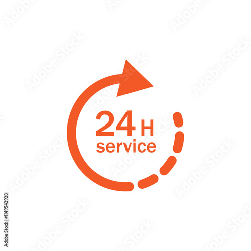 24\7 service concept. 24\7 open concept vector. 24 hours order execution or delivery service icons. Vector illustration.